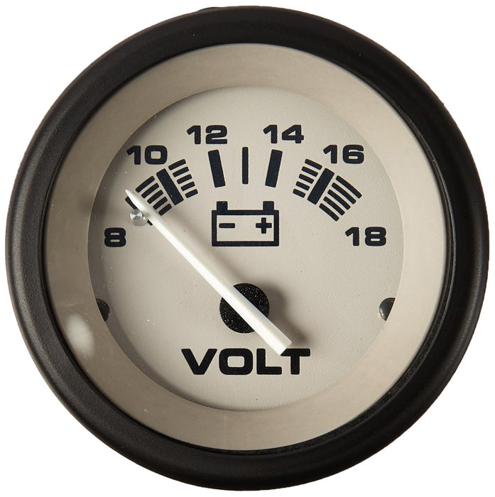 Sierra 61548P Driftwood Series 2" Black & Gray 8-18 VDC Dial Range Voltmeter, Gauge