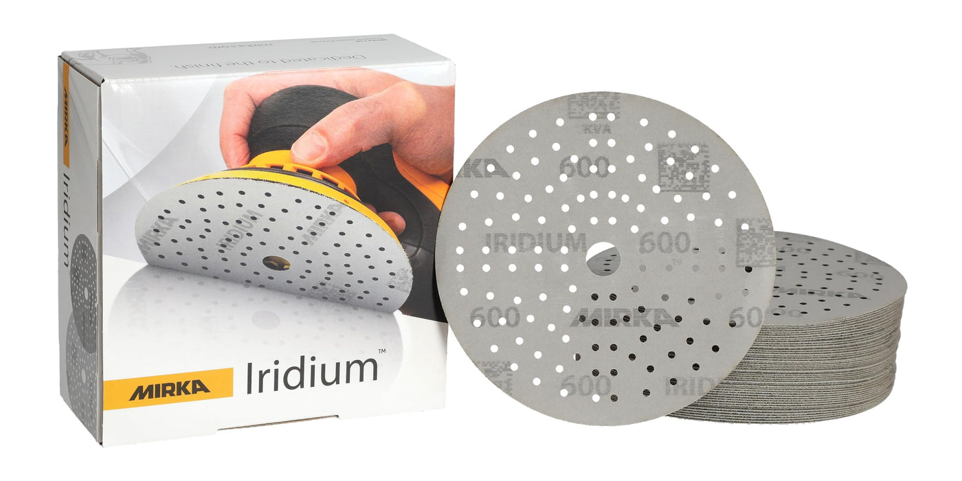 Mirka 24-6MH-600 Iridium Sanding Discs, 6", 600 Grade, 50/pk