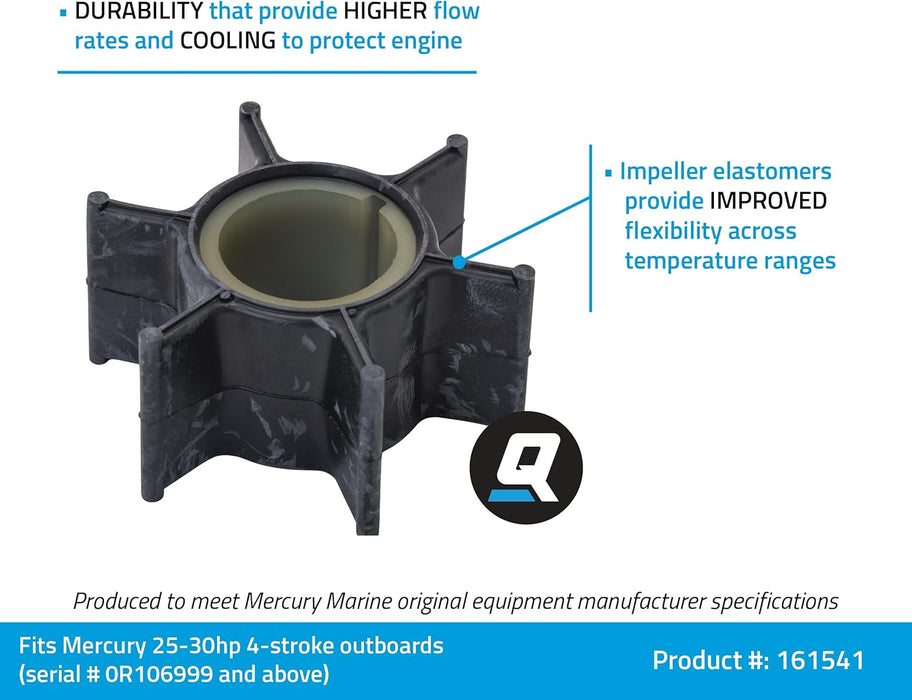 Quicksilver 8M0214912 Water Pump Impeller for Mercury 25-30hp 4-Stroke Outboards