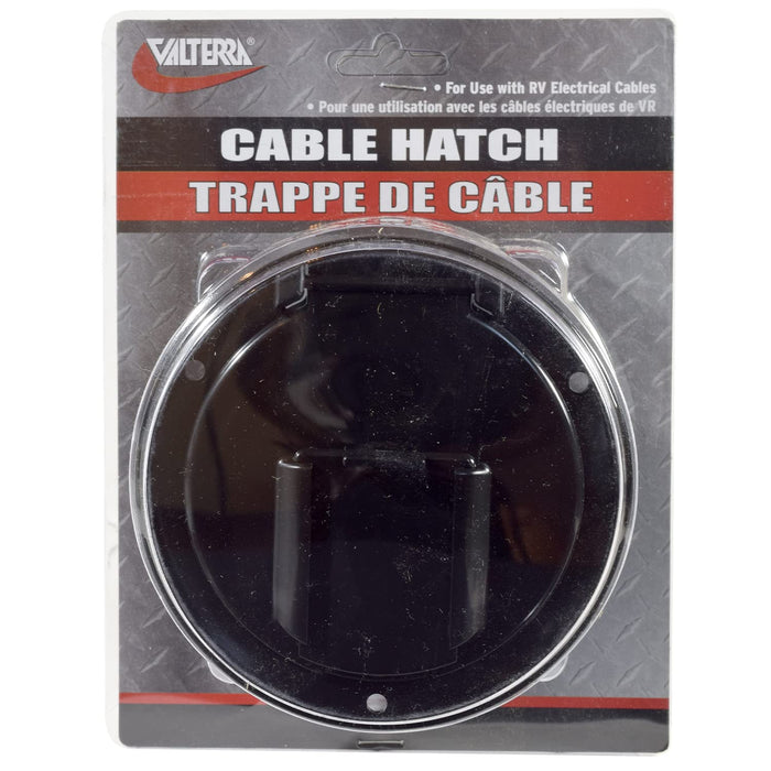 Valterra A10-2137BKVP Cable Hatch, Medium Round, Black