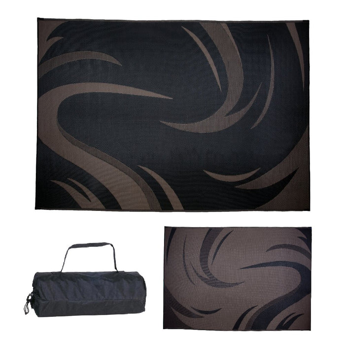 Ming's Mark SD8111 Reversible Mat, Swish, Black/Brown, 8' x 11'