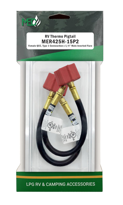 Marshall Excelsior MER425H-15P2 15" Length High Flow Hose for High Capacity, Regulator, Green Nut, 2 pk.