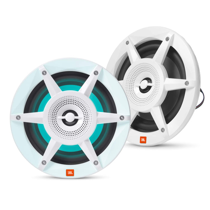 JBL STADIUMMW6520AM Marine 6-1/2" Coaxial Speakers w/RGB Lighting, White, 1 pr