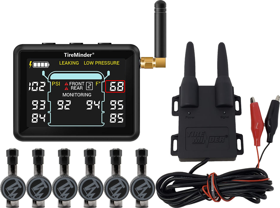 Minder Research TM22164 Tireminder I10 Pressure Monitoring, + Rhino Booster w/6 Flow-Thru Transmitters