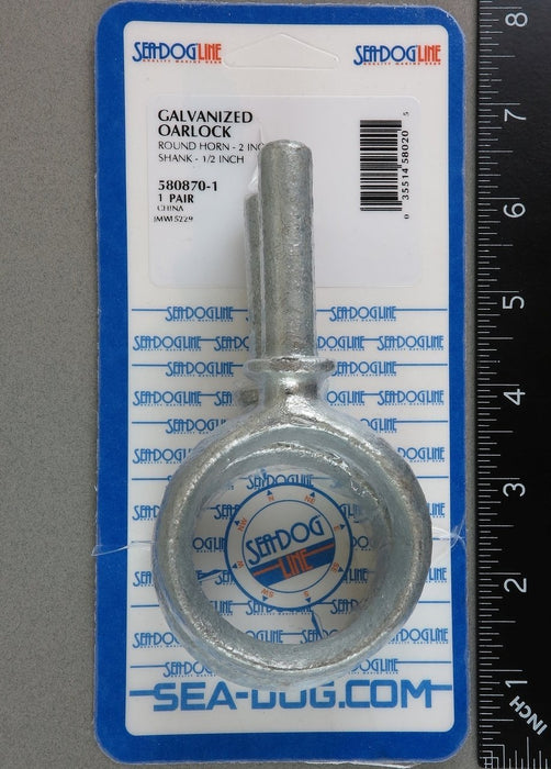 Sea Dog 580870-1 Sea-Dog Oarlock Horn 2" Round, Galvanized, 1 pr.
