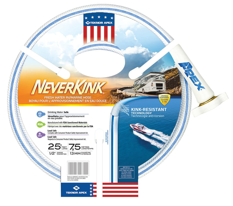 Teknor Apex 7602-25 Neverkink Water Hose 1/2" x 25'