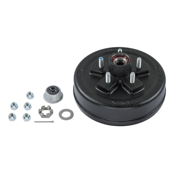 Lippert 2024013264 Brake Drum Hub Kit 10" w/ Installed Bearings 5 on 4-1/2", 1/2" Studs, 3, 500-lb. Axles