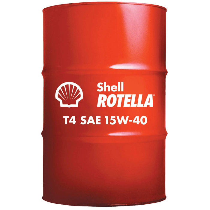 Shell 550045148 Rotella® T4 Triple-Protection® Heavy-Duty Diesel Motor Oil, 15W-40, 55 Gal.