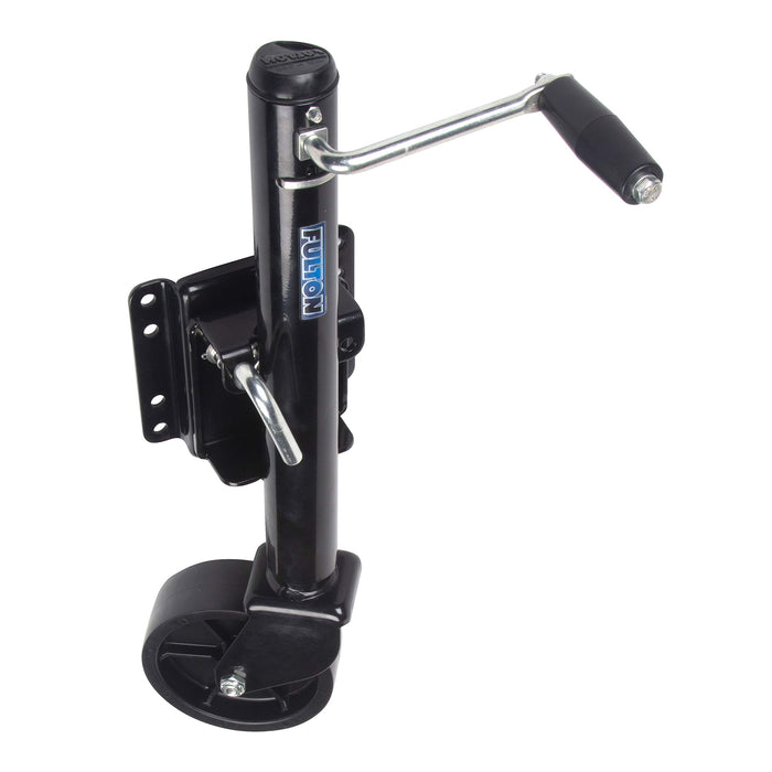 Fulton XP10 0126 10" Travel 1, 200 lb Max Load Bolt Thru Swivel Jack w/ 6" Wheel, Black