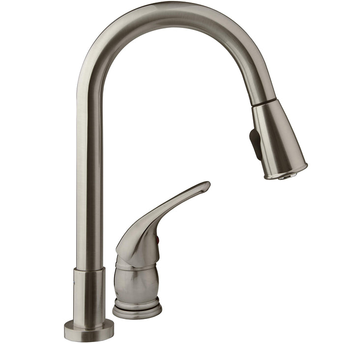 Dura Faucet DF-NMK503-SN Pull Down Kitchen Faucet, Satin Nickel