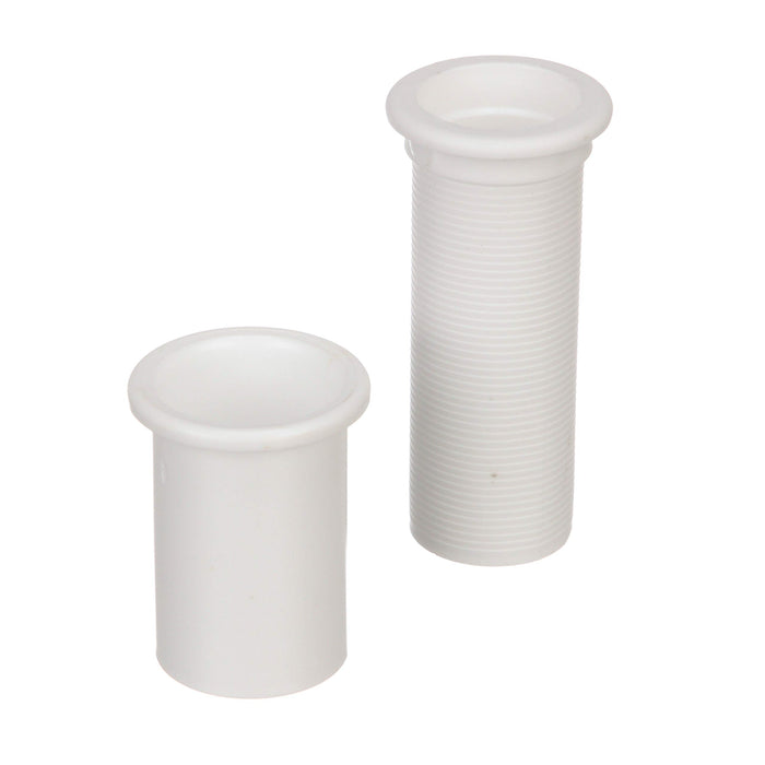Seachoice 19131 Adjustable Splashwell Drain Tube, Fits 1-1/4 in. Opening, White Plastic