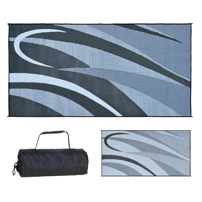 Ming's Mark GB1-BLK/SLVR Reversible Mat, Graphic Black/Silver, 8' x 16'