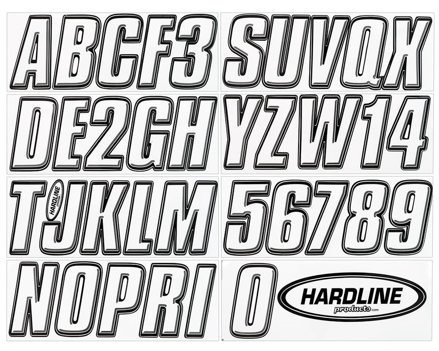 Hardline 800CLBLK Series 800 Registration Kit, Black, Block Style Bevel Effect, 4 Sets of 3" A-Z, 0-9