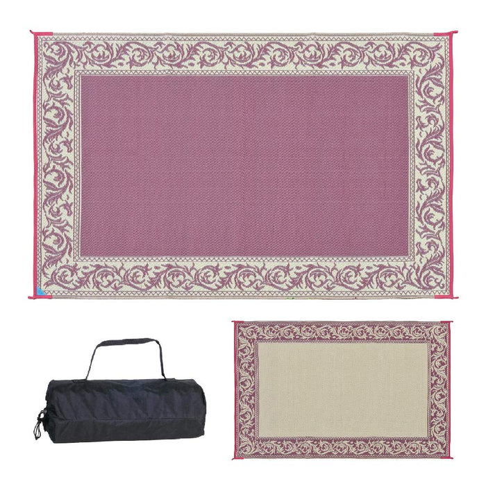 Ming's Mark RD5-BURG Reversible Mat, Classical Burgundy/Beige, 6' x 9'