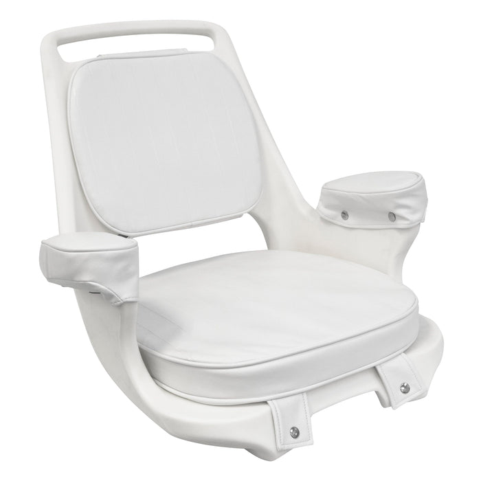 Wise Seats 8WD1007-3-710 Wise Captain's Chair Package w/ Chair, Cushion Set & Mount Plate White