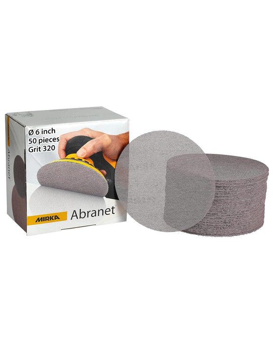 Mirka 9A-241-320 Abranet 6" Disc, 320G 50/Pk