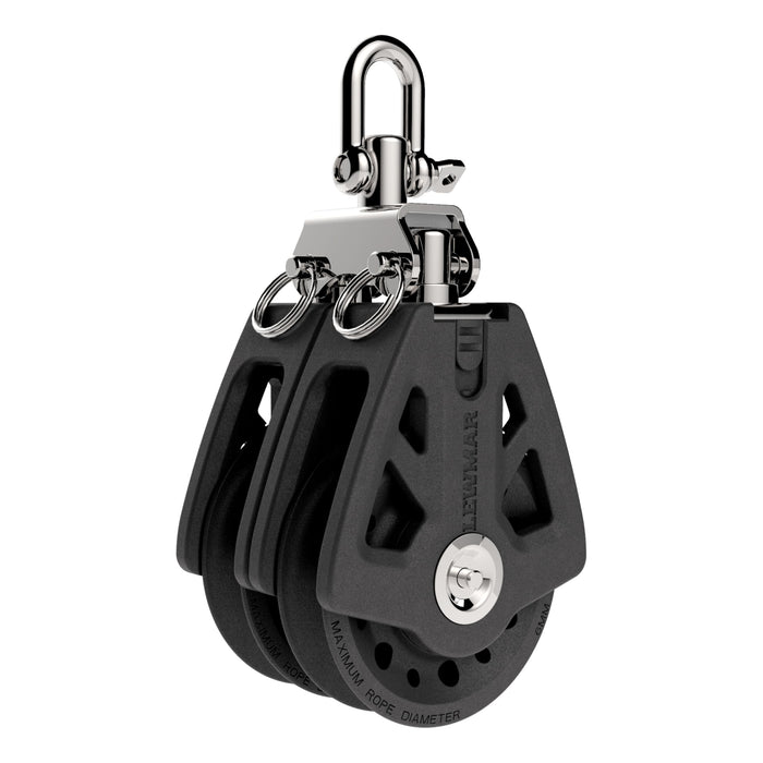 Lewmar 29925002BK 50MM Synchro Block, Synchro Block, Double Black, 1/4" 3/8" Line