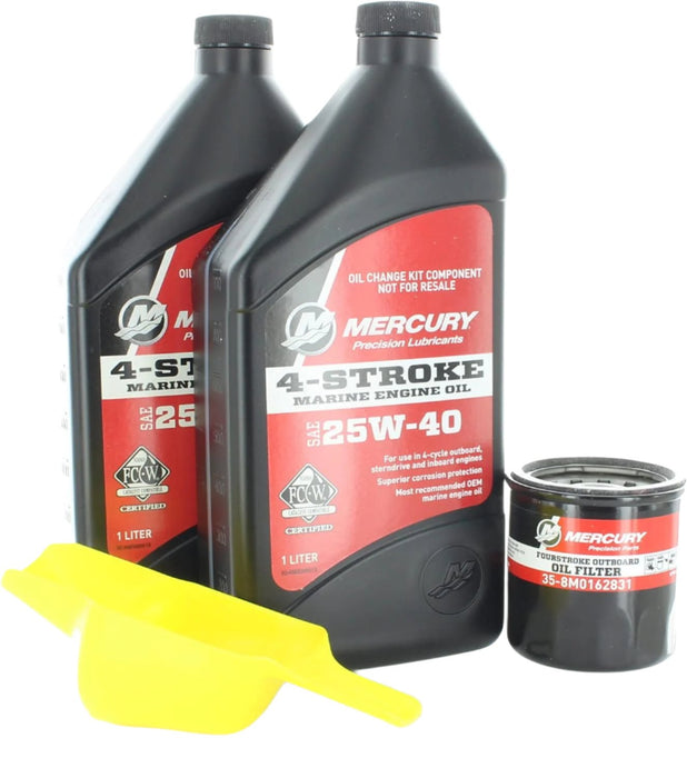Mercury 8M0081915 SAE 25W-40 4-Stroke Outboard Oil Change Kit for Mercury 25/30hp EFI Outboards