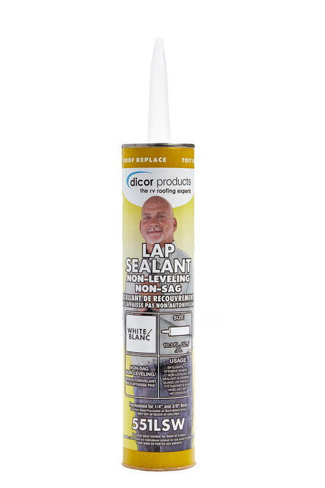 Dicor Corporation 551LSW-1 EPDM Rubber Roof System Non-Sag (Not Self-Leveling), Lap Sealant, White