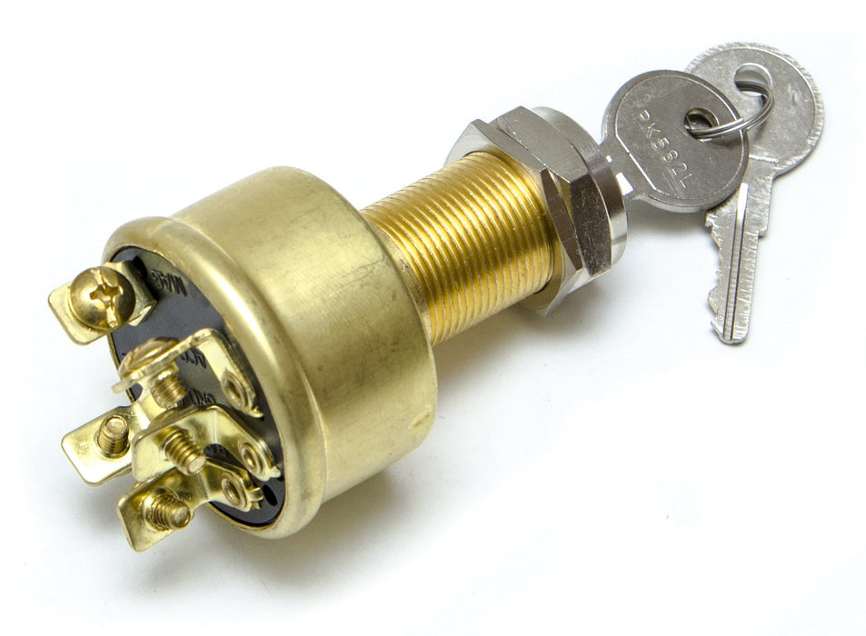 Sierra MP39040 Magneto 3 Position 1 1/8" Brass 5 Screw Terminal 12V 10 Amp, Ignition Starter Switch