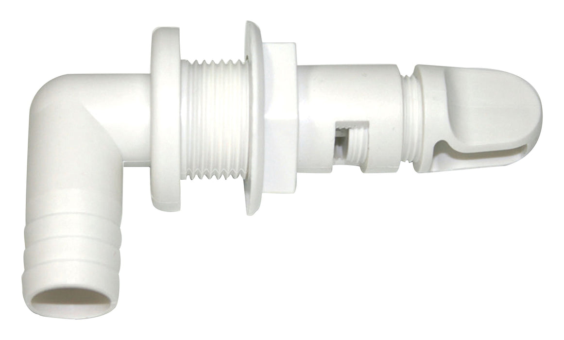 TH Marine AHV-92-DP T-H Marine Aerator Spray Head 90° Fixed Flange w/Shut Off, 3/4", White