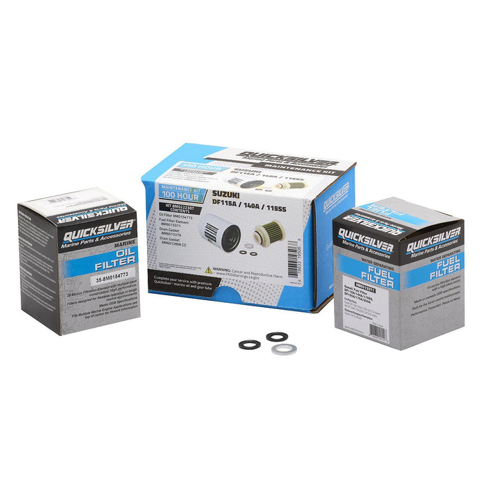 Mercury 8M0222307 Quicksilver 100 Hour Maintenance Kit, Suzuki DF115A/140A/115SS