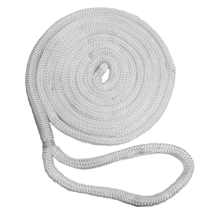 New England Ropes 50501200025 Double Braided Dockline, 3/8" x 25' White