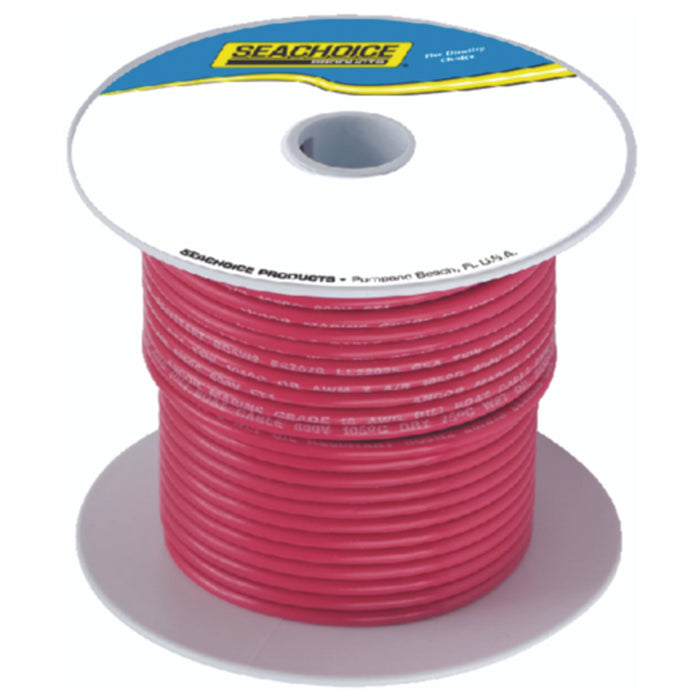Seachoice 50-63046 Tinned Copper Marine Wire, 6 AWG, Red, 100'
