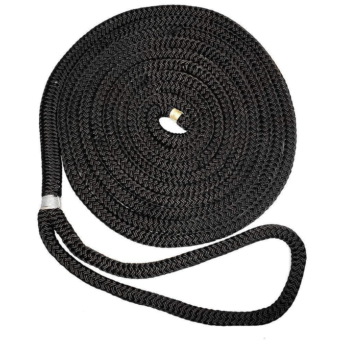 New England Ropes 50542400025 Double Braided Dockline, 3/4" x 25' Black