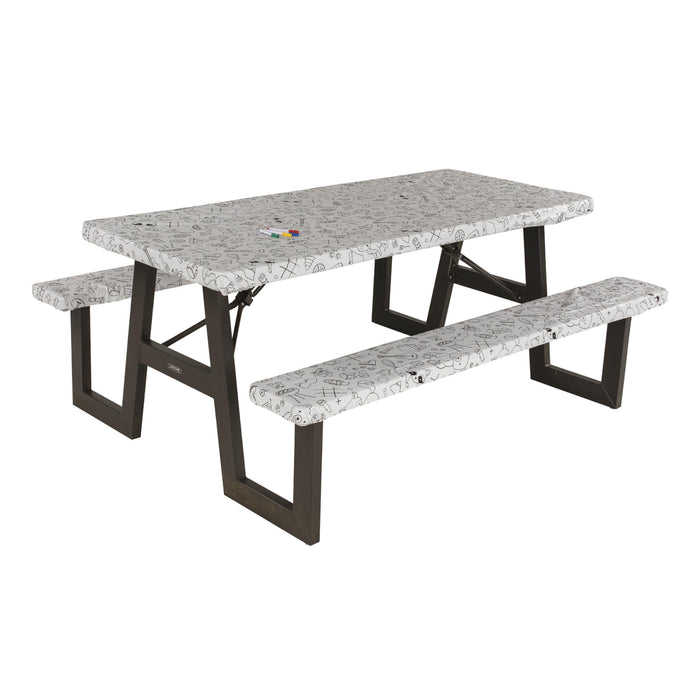 Lippert 2023051696 Vinyl Tablecloth with Bench Covers, Color Escape