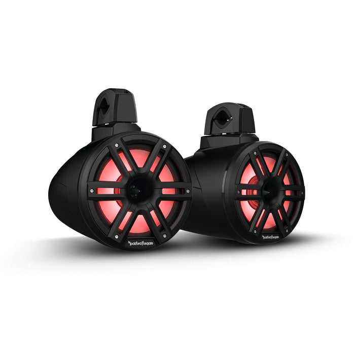Rockford Fosgate M2WL-8HB Color Optix 2-Way Horn Loaded Wake Tower Speakers, 8" w/ Black & Stainless Grills