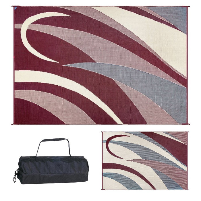 Ming's Mark GA5-BURG/BEIGE Reversible Mat, Graphic Burgundy/Beige, 8' x 12'