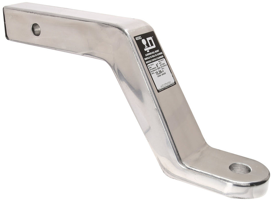 Fulton 40383 Reese Polished Aluminum 8, 000 lb Capacity 11 7/8" Ball Mount w/ 5" Rise & 6" Drop