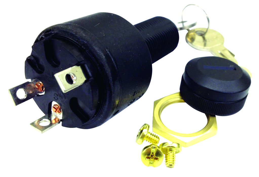 Sierra MP39200 Conventional 3 Position 1 1/8" Polyester 3 Screw Terminal 12V 15, Amp Ignition Starter Switch