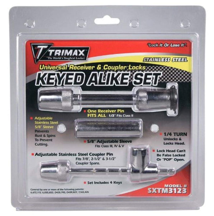 Trimax Locks SXTM3123 Trimax SS Universal Receiver & Coupler Lock Set
