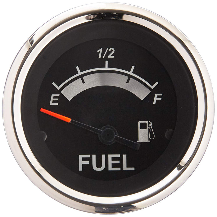 Sierra 67021P Black Sterling Series 2" SS Fuel Gauge & Requires "F" Sender Code