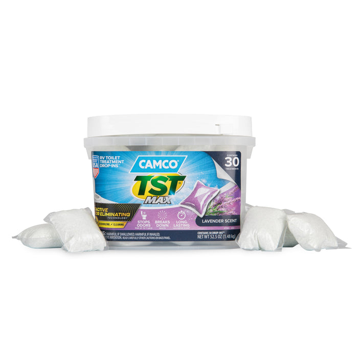 Camco 41553 TST Max Toilet Treatment Drop-Ins, 30 Pack, Lavender