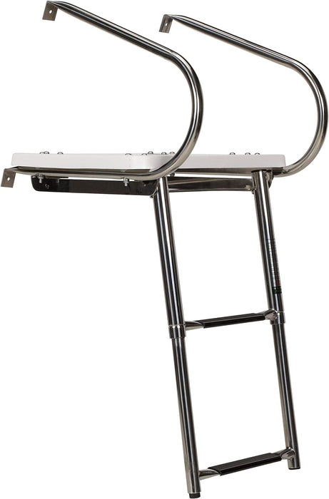 Seachoice 71181 Deluxe Universal Swim Platform with Slide Mount Telescope 2-Step Ladder