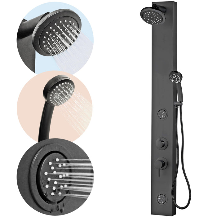 Dura Faucet DF-SA913-MB DuraFaucet RV Shower Column w/ shower head & wand, Matte Black