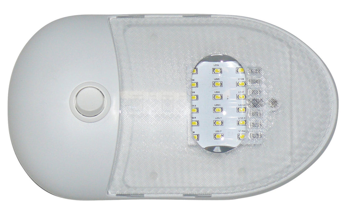 Valterra DG654291VP Slim Line Single LED Dome Light w/2-Way Switch, 12V