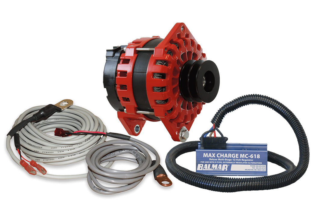 Balmar XT-DF-250-DV-KIT Alternator Kit, 250 AMP, 12V 3.15" Dual Foot Saddle, Dual Vee Pulley, Regulator/Sensor