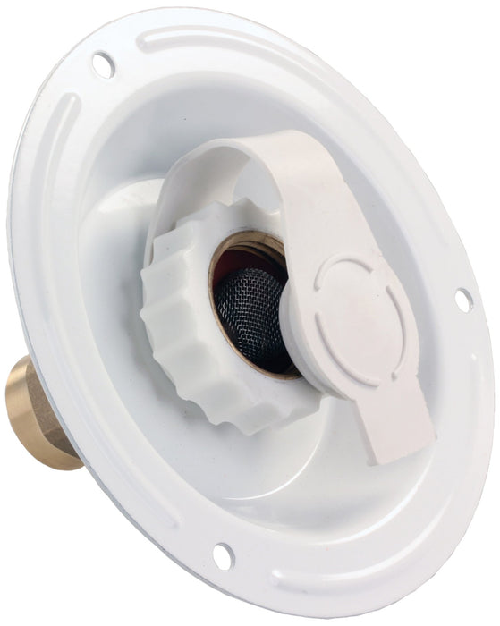 JR Products 62125 RV City Water Dish with White Metal Finish