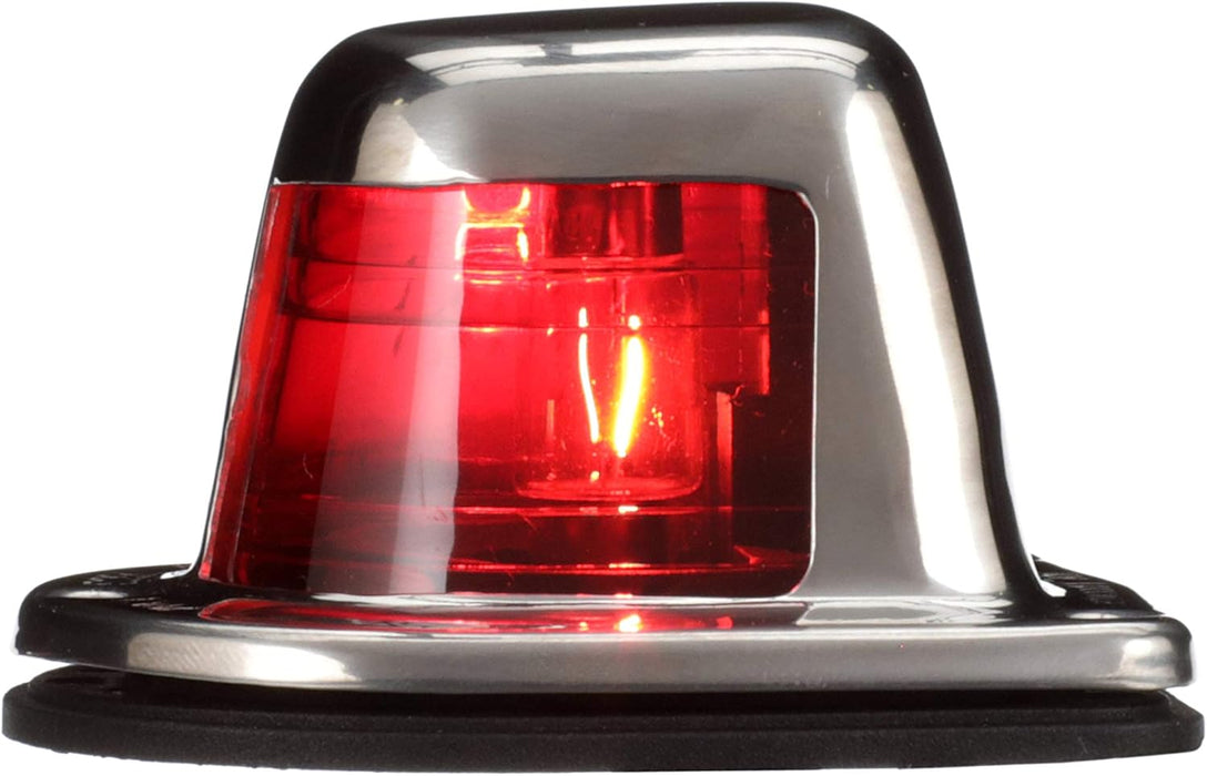 Attwood 1-Mile Deck Mount, Red Sidelight - 12V - Stainless Steel Housing