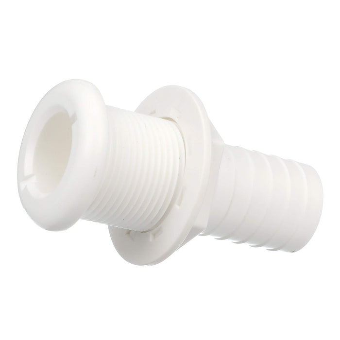 Seachoice 50-18091 Thru-Hull Connector w/ Broad Flange, White Finish, 1.125 In.