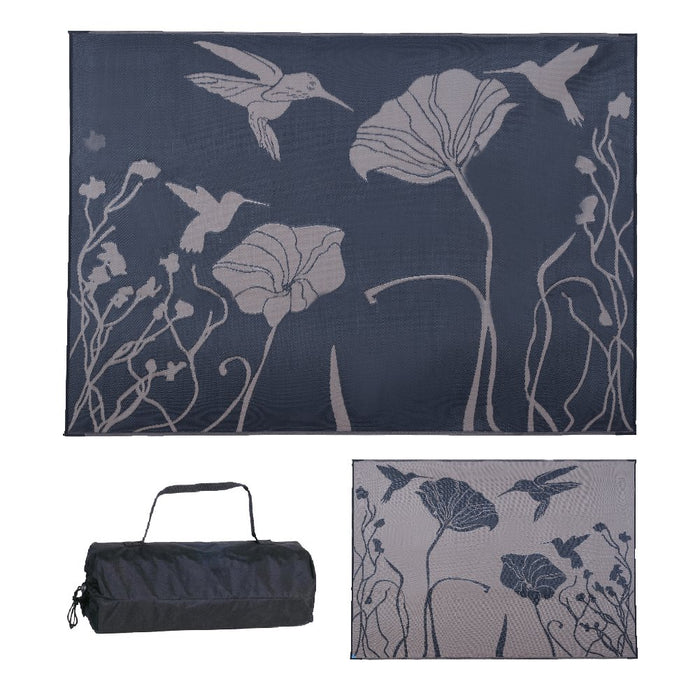 Ming's Mark HM8117 Reversible Mat, Brown/Beige, Hummingbird, 8' x 11'