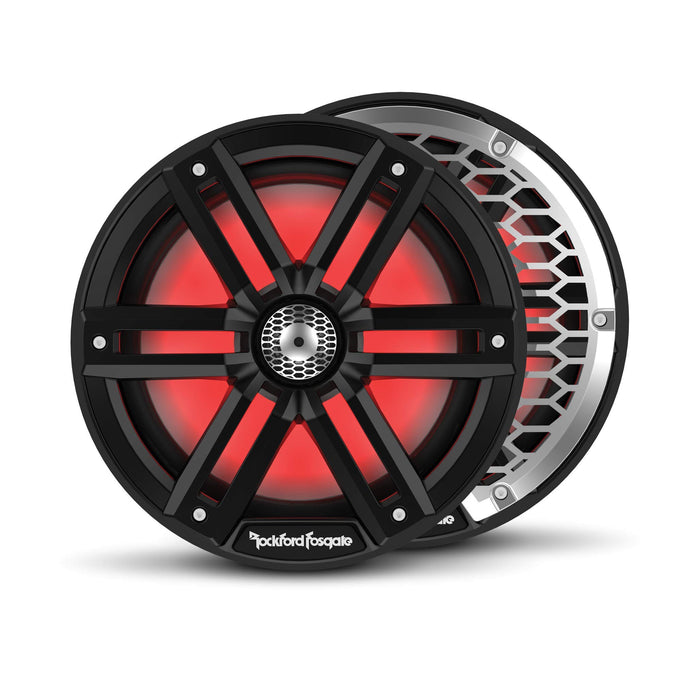 Rockford Fosgate M2-8B Color Optix Marine 2-Way Speakers, 8" Black / Stainless