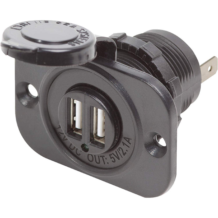 Seachoice A13-222BPS1-BB3 Dual USB Charger, 12V, Accessory Socket Boat