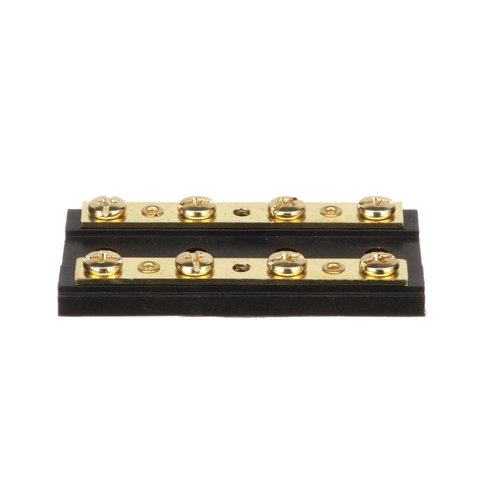 Seachoice 13501 Terminal Block, 4-Gang, Plastic Base with Brass Hardware