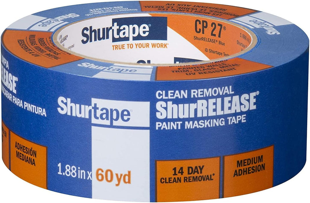 Shurtape 202880 Masking Tape - 2" x 180' Blue