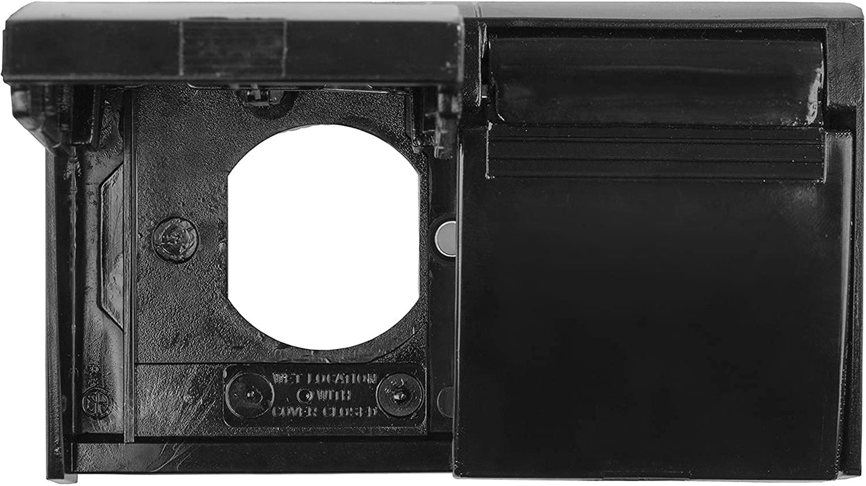 JR Products 05-12115 Black Duplex Weatherproof RV Outlet Cover